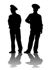 Wall Mural - People of special police force on white background