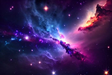 colorful night sky space. nebula and galaxies in space. astronomy concept background