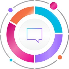 Fototapete - modern circle message icon