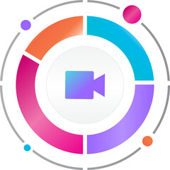 Poster - modern circle video icon