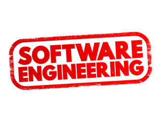 Aufkleber - Software Engineering text stamp, concept background