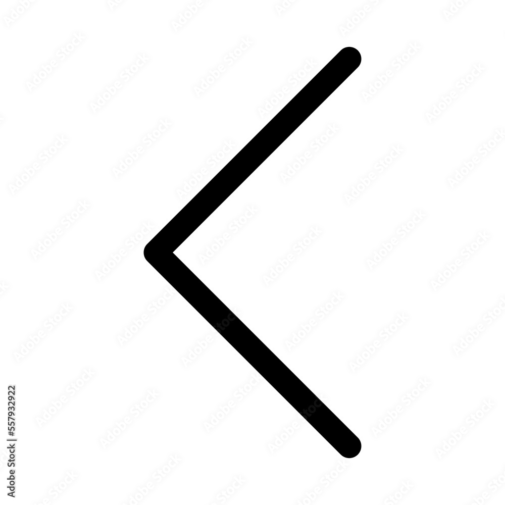 Chevron back icon line isolated on white background. Black flat thin ...