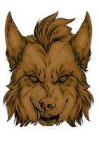 Illustration Of The Head Of A Monster Dog Snarling