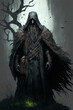 Generative AI illustration of druid fantasy character design