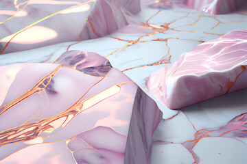 Fototapete - Marble texture with wavy lines in pastel shades. Elegant background. Gen Art	