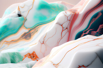 Fototapete - Marble texture with wavy lines in pastel shades. Elegant background. Gen Art	