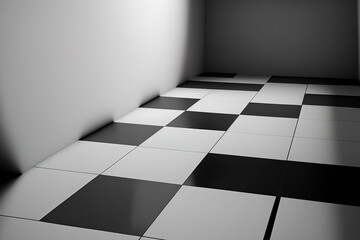 Poster - slanted floor with a white background. Generative AI