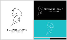 Line Art Horse Logo Design