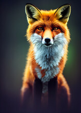 Portrait Of Beautiful Fox In The Wild.