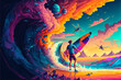 © Rieth - Illustration of  radical sports with bold and artistic color splashes  – Create with generative AI technology