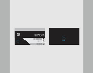 White black business card template vector