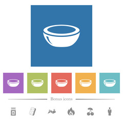 Poster - Glossy Bowl flat white icons in square backgrounds