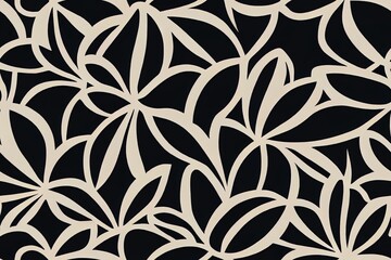 Wall Mural - Pattern of black roses and leaves, drawn by hand. Printable seamless texture for use in fashion design, gift wrapping, fabric, paper, and wall coverings. Animated gif made using s. Generative AI