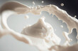 3d illustration of milk splashing and revolving in the air like splashing waves
