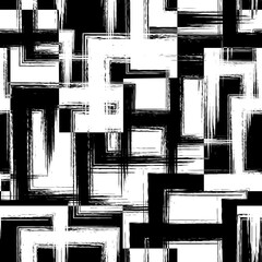 Poster - Abstract seamless pattern. Repeating brush strokes. Background grunge style. Repeated blot hands draw. Contemporary texture. Paper repeat arts geos for design prints. Modern motif. Vector illustration