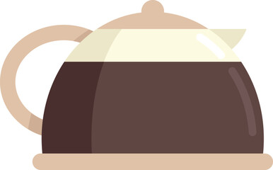 Wall Mural - Glass coffee pot icon flat vector. Espresso cup. Morning food isolated