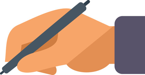 Poster - writing hand icon flat vector. write paper. text message isolated