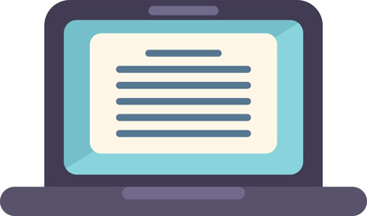 Poster - laptop writing icon flat vector. pen write. paper hand isolated