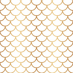 Poster - scale seamless pattern. repeating fish background. texture fishes for design prints. repeated gold s