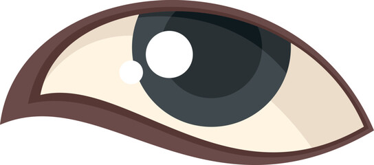 Poster - Sad eye icon flat vector. Look vision. See shape isolated