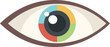 Digital eye icon flat vector. View look. See watch isolated