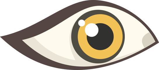 Sticker - Eye light icon flat vector. View look. Vision shape isolated