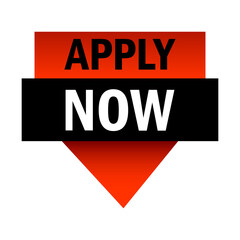 Poster - Apply now banner on white background. Shop now. Online concept. Internet application. Vector illustration.