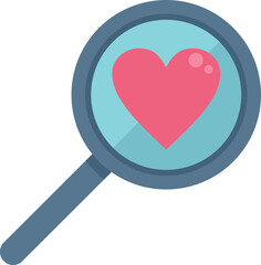 Poster - Search online dating icon flat vector. Social profile. Network man isolated