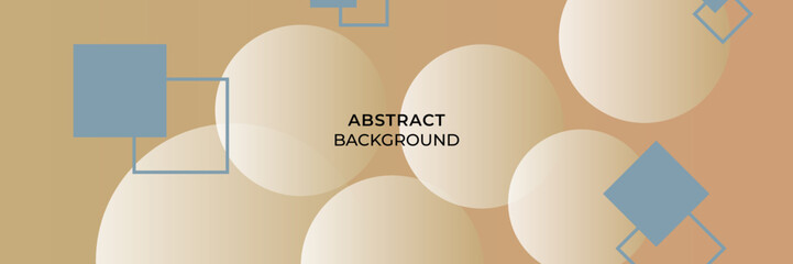 Wall Mural - Minimal geometric background. Circel elements with beige gradient. Dynamic shapes composition.