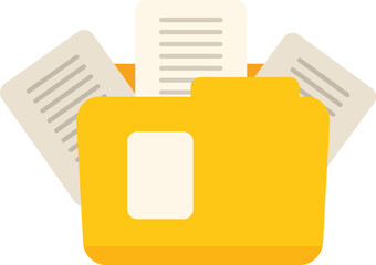 Poster - Folder idea icon flat vector. Business solution. Think success isolated