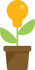 Poster - Business plant idea icon flat vector. Think startup. Success team isolated