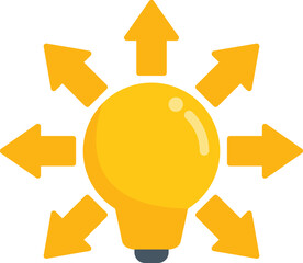 Poster - Modern idea bulb icon flat vector. Business light. Web think isolated