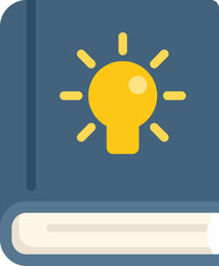 Poster - Book idea icon flat vector. Business solution. Web mind isolated