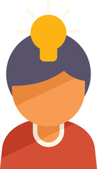 Poster - New idea icon flat vector. Business solution. Think mind isolated