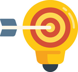Poster - Target idea icon flat vector. Creative solution. Think startup isolated