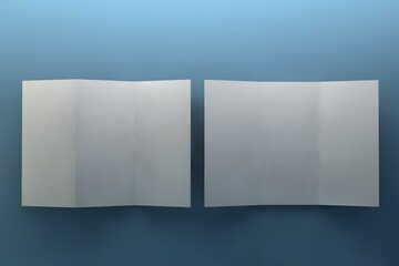 Blank tri fold brochure template for mock up and presentation design. 3d render illustration.