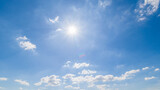 Fototapeta Las - Panoramic view of clear blue sky and clouds, clouds with background.