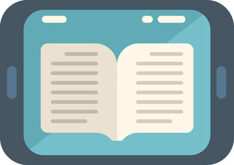 Poster - ebook reader icon flat vector. digital education. media textbook isolated