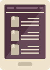 Sticker - Ebook information icon flat vector. Digital book. Online tablet isolated