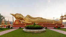 Pha That Luang Is Gold Large Buddhist Stupa And The Most Important National Monument In Laos And National Symbol, Vientiane, Laos.