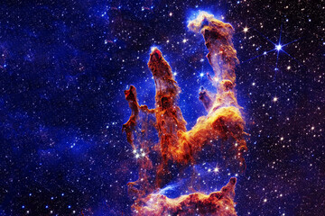 Wall Mural - A beautiful galaxy with an unusual shape. Elements of this image furnished by NASA