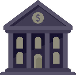 Poster - City bank icon flat vector. Finance service. Business money isolated