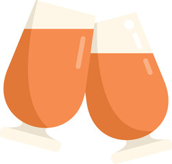 Poster - Drink cheers icon flat vector. Glass toast. Bar alcohol isolated