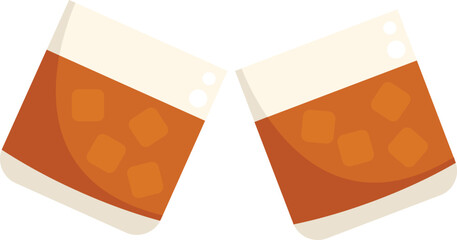 Sticker - Scotch toast icon flat vector. Drink glass. Party beer isolated