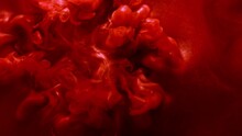 Abstract Red Paint . Shooting On A Black Background. Nice Abstract Colour Design Colorful Swirl Smoke Texture Background Super Slow Motion HD 4k