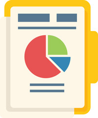 Poster - Report folder icon flat vector. Analysis document. Paper graphic isolated