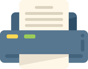 Poster - Printer report icon flat vector. Business document. Paper chart isolated