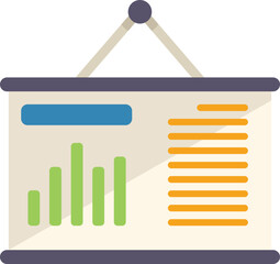 Poster - banner report icon flat vector. business document. data chart isolated