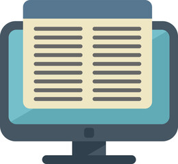 Poster - Monitor report icon flat vector. Market finance. Business data isolated