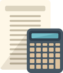 Poster - calculator report icon flat vector. business paper. data file isolated